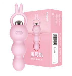 HK LETEN Cute Rabbit Series Anal Pull Beads (Bunny Driver - Pink)